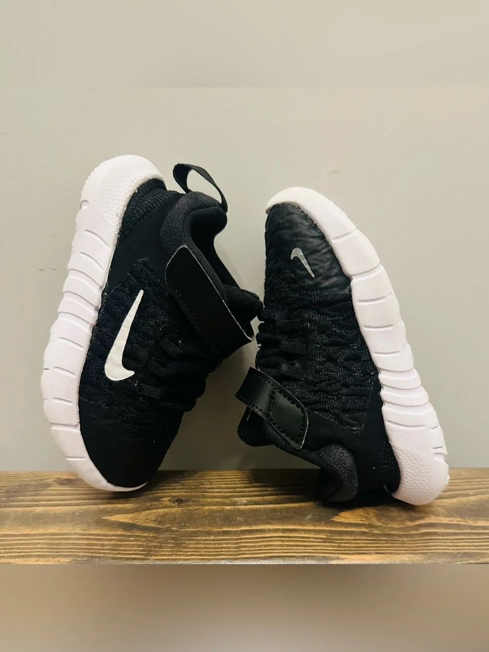 Nike Free RN 2021 TD Shoes 'Black Dark Smoke Grey' CZ3997-001 Size 6C